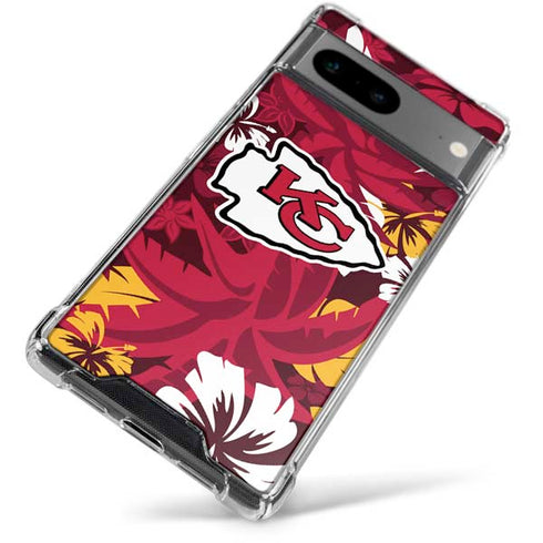 NFL Kansas City Chiefs Tropical Print Google Pixel 7a Clear Case